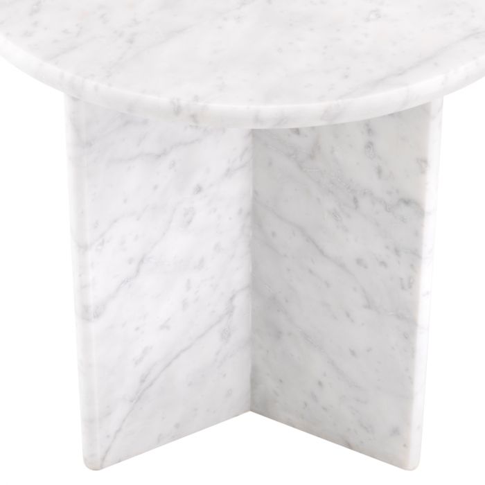 Side Table Pontini honed white marble