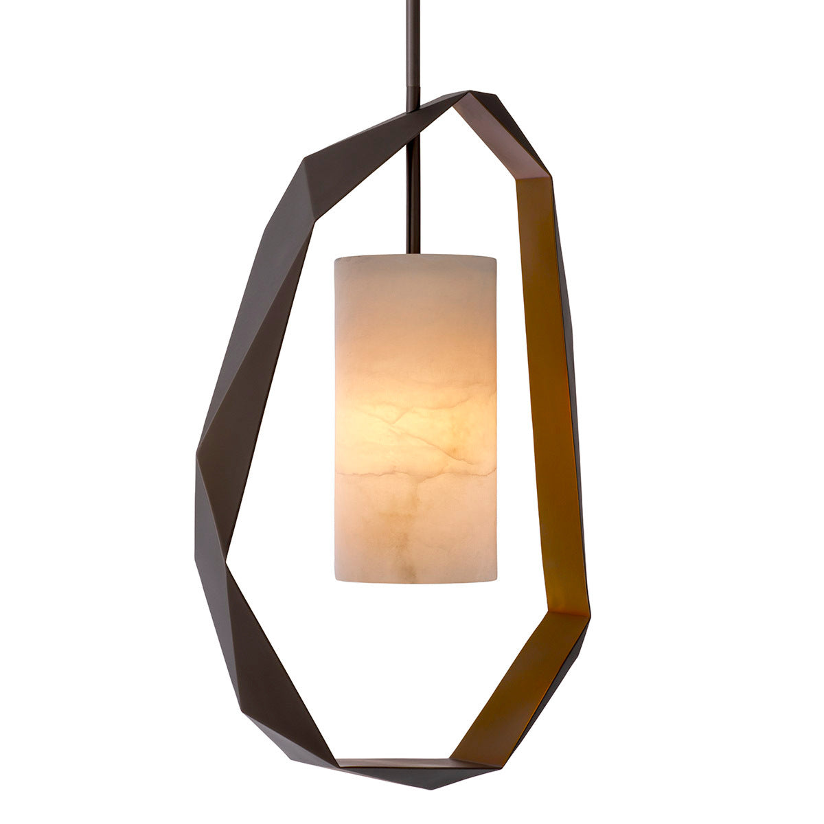 Metal Framed Alabaster Chandelier S Santos