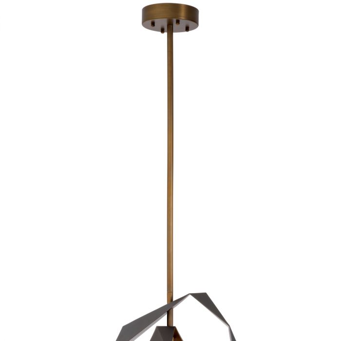 Chandelier Santos Double gunmetal finish incl alabaster