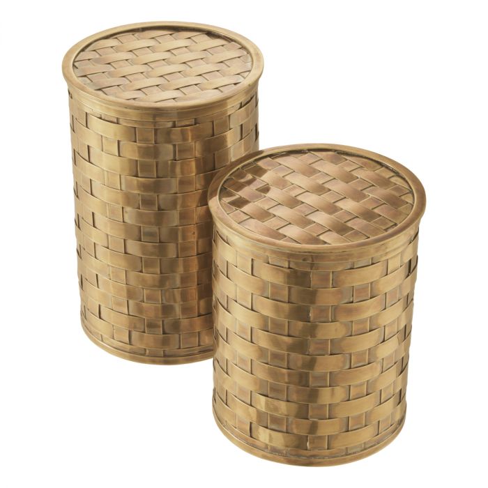 Box Lausanne vintage brass finish set of 2