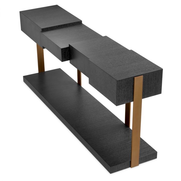 Console Table Nerone charcoal grey oak veneer