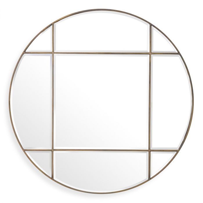 Mirror Beaumont round vintage brass finish
