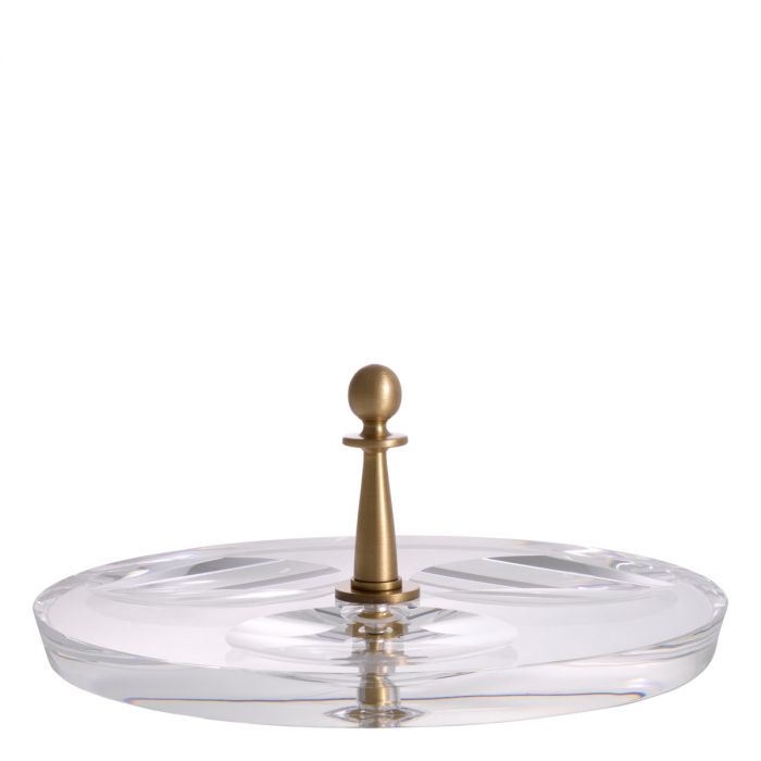 Tray Krone antique brass finish