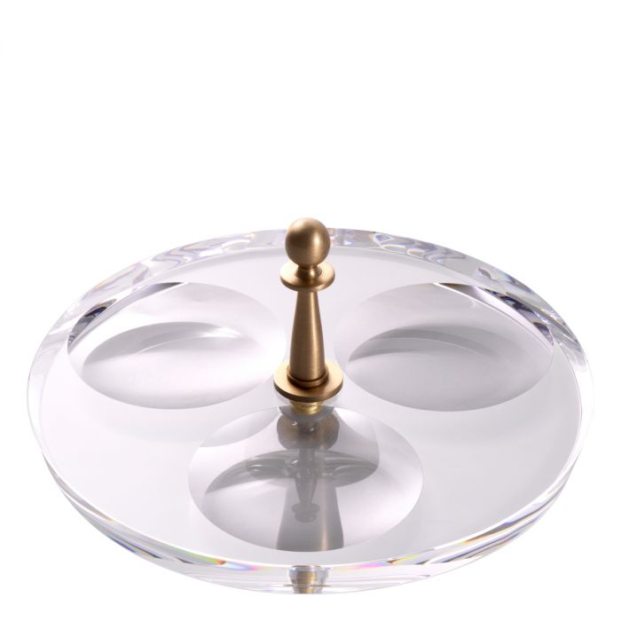 Tray Krone antique brass finish