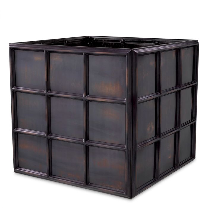 Planter Grid L antique bronze finish