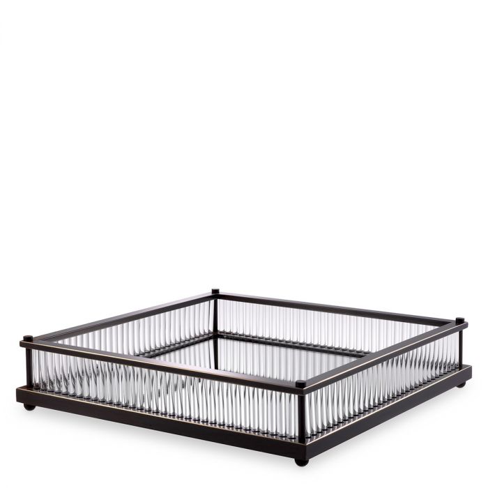 Tray Cora square bronze highlight finish