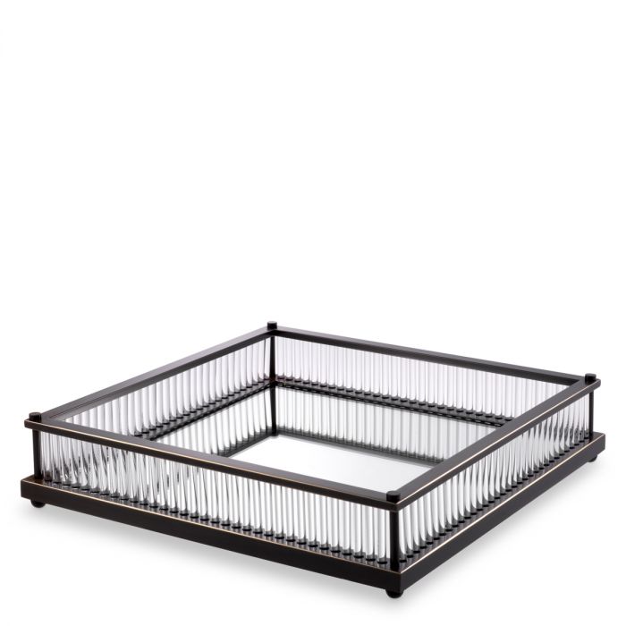 Tray Cora square bronze highlight finish