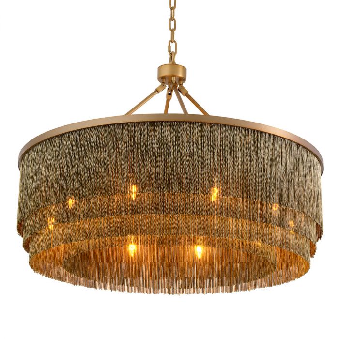 Chandelier Tissot L antique brass finish