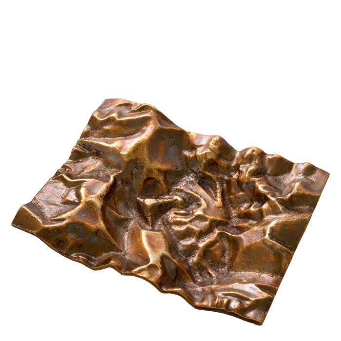 Tray Makassar vintage brass finish