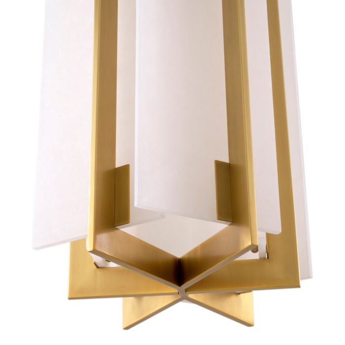 Chandelier Lugano antique brass finish alabaster