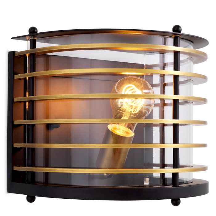 Outdoor Wall Lamp Logan black finish clear glass UL