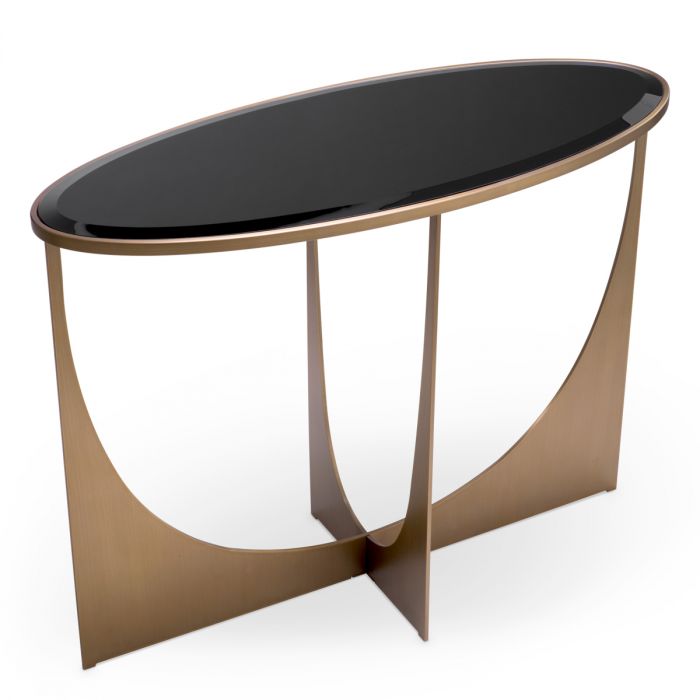 Console Table Elegance brushed brass finish