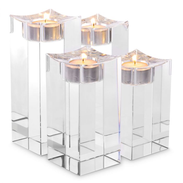 Tealight Holder Giancarlo high crystal glass set of 4