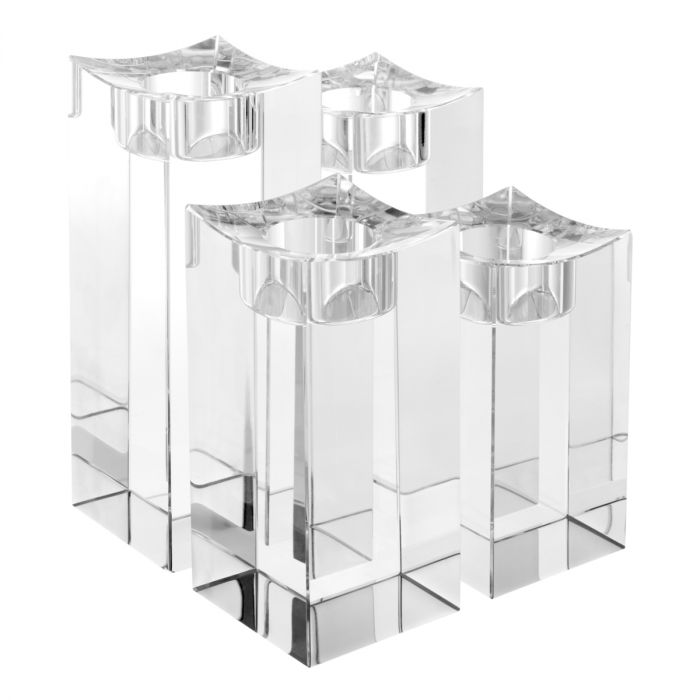 Tealight Holder Giancarlo high crystal glass set of 4