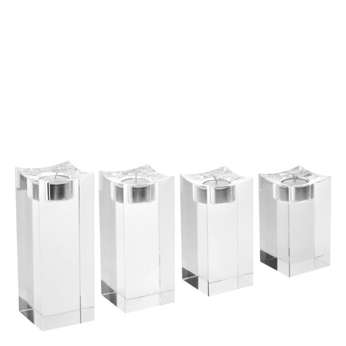 Tealight Holder Giancarlo high crystal glass set of 4