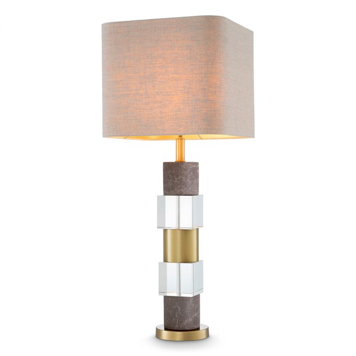 Table Lamp Cullingham grey marble incl shade