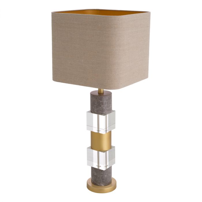 Table Lamp Cullingham grey marble incl shade