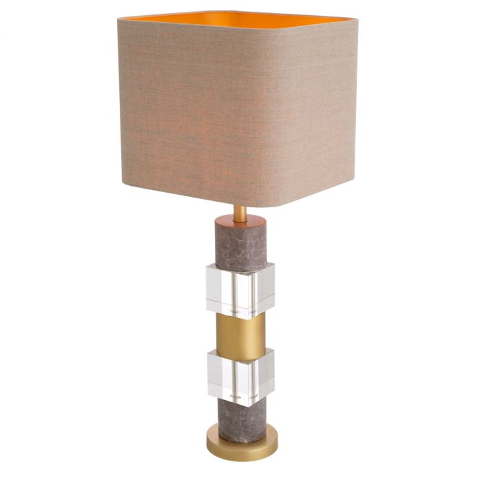 Table Lamp Cullingham grey marble incl shade