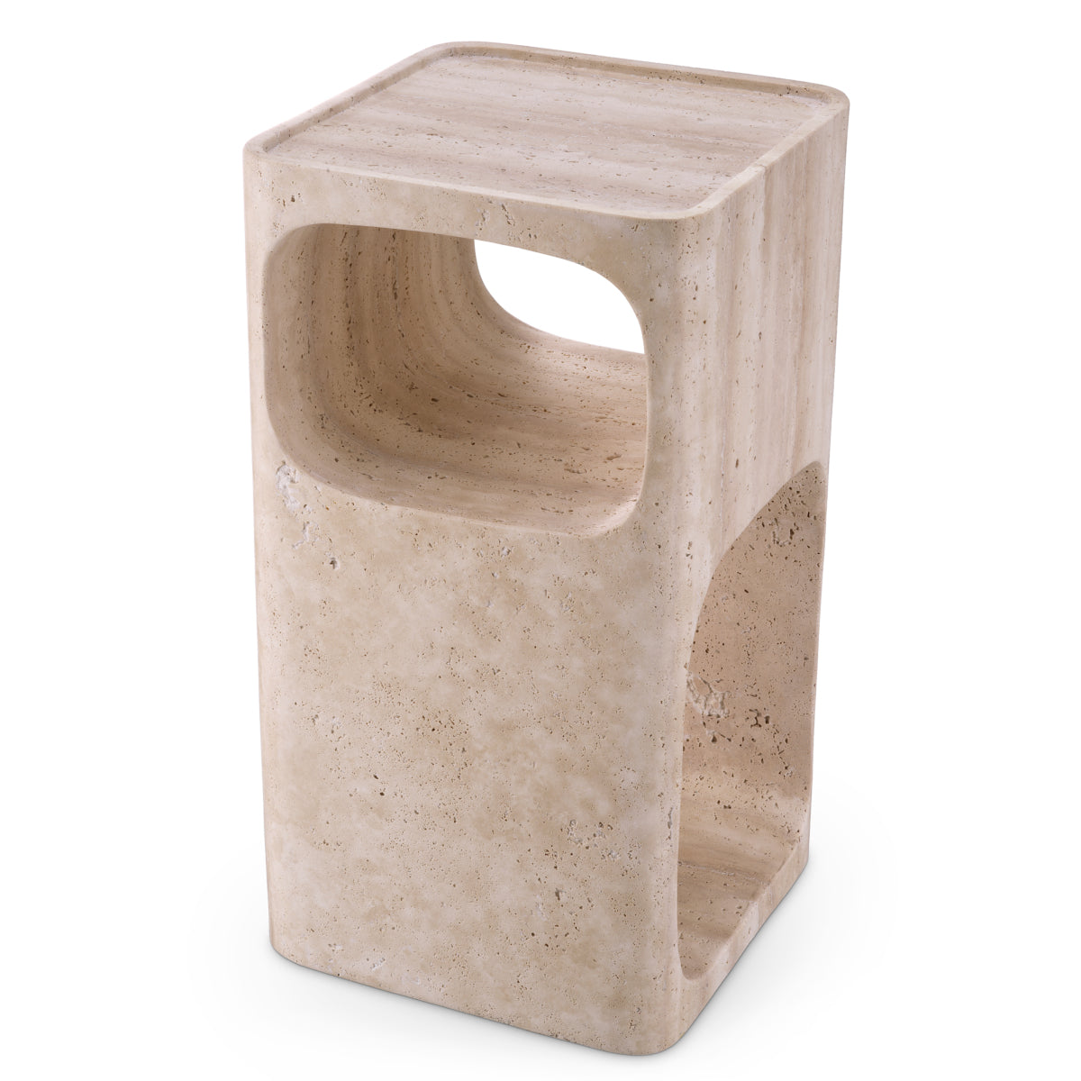 Travertine Stone Side Table Adler