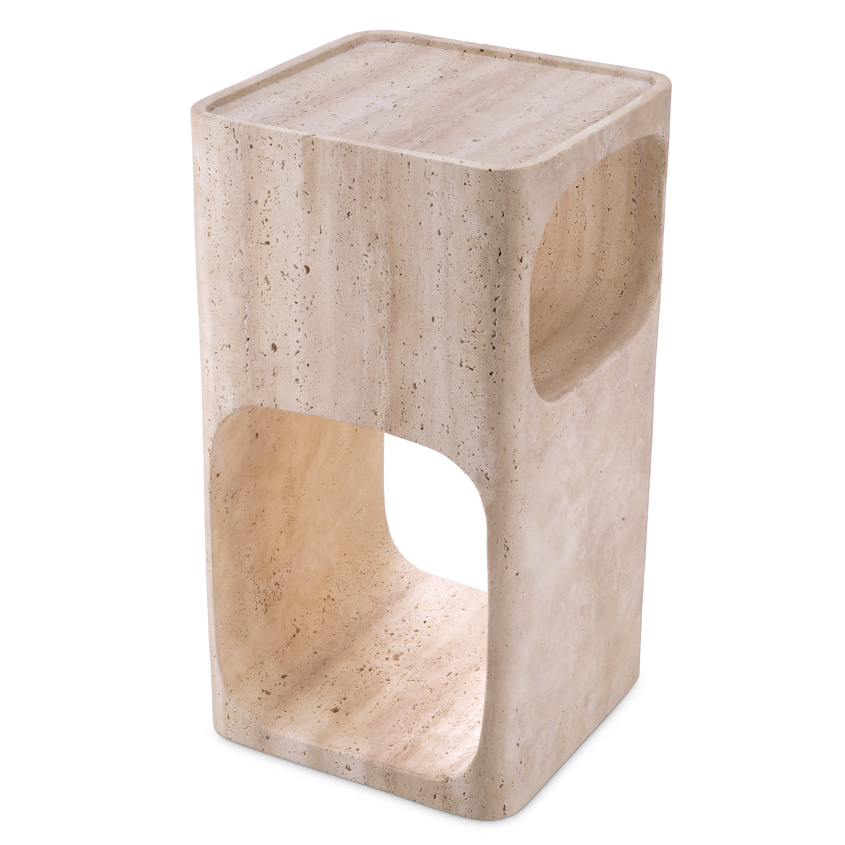 Travertine Stone Side Table Adler
