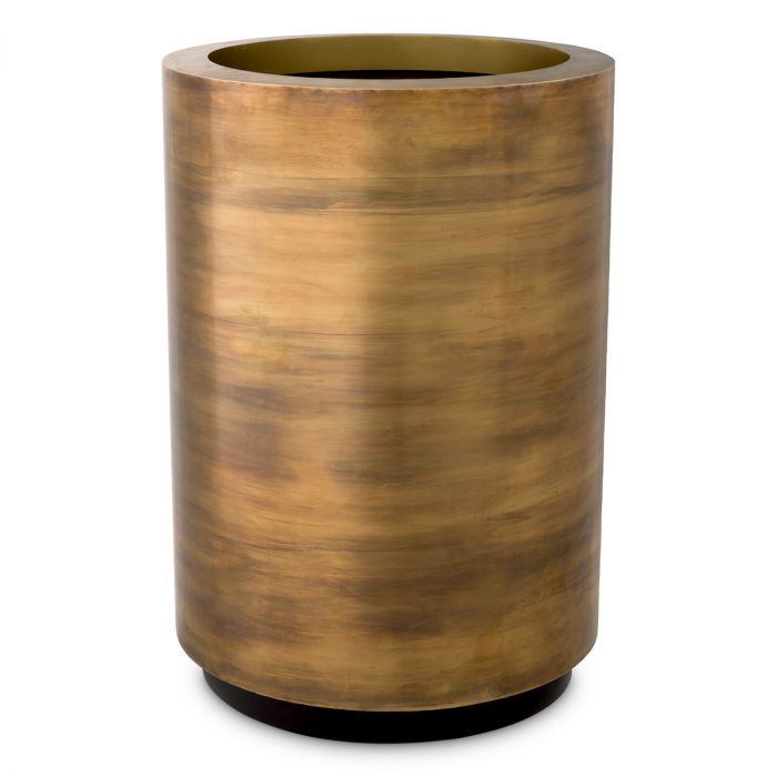 Planter Jasper round high vintage brass finish round ø 70 x H. 100 cm
