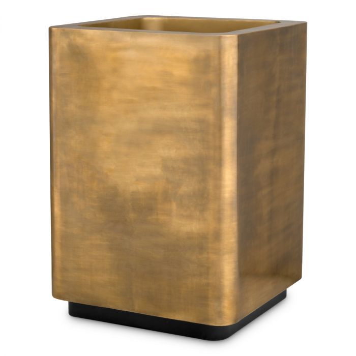 Planter Jasper square high vintage brass finish 70 x 70 x H. 100 cm