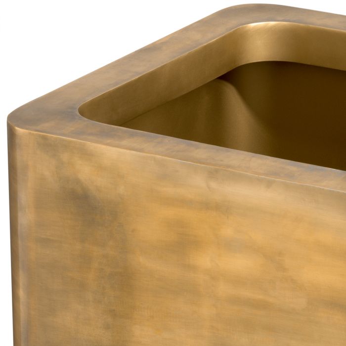 Planter Jasper square high vintage brass finish 70 x 70 x H. 100 cm