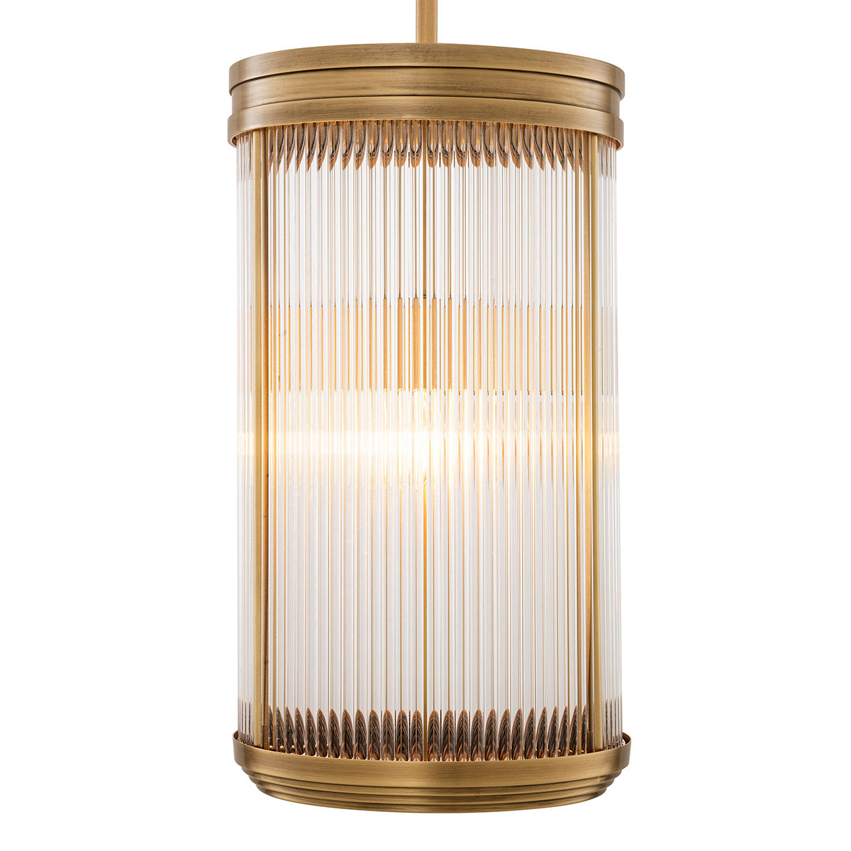 Cylindrical Glass Pendant Lamp L Rousseau