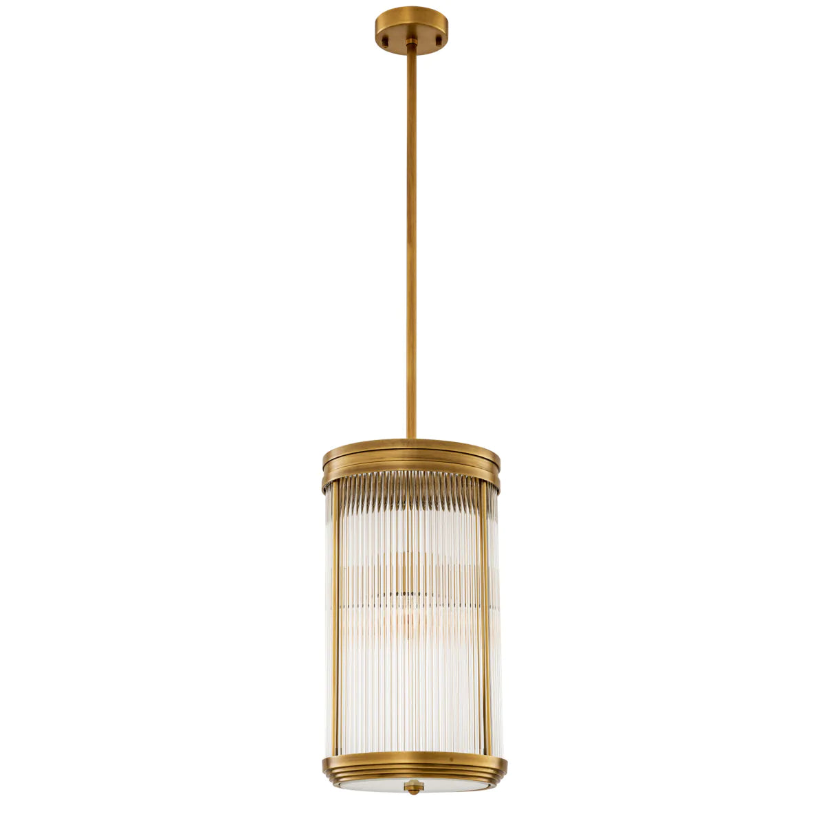 Cylindrical Glass Pendant Lamp L Rousseau