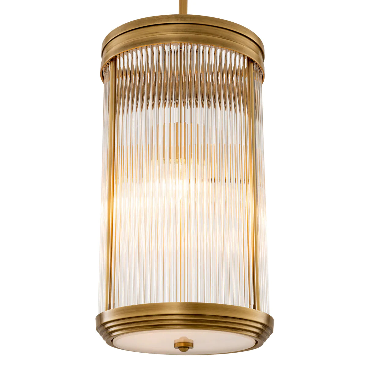 Cylindrical Glass Pendant Lamp L Rousseau