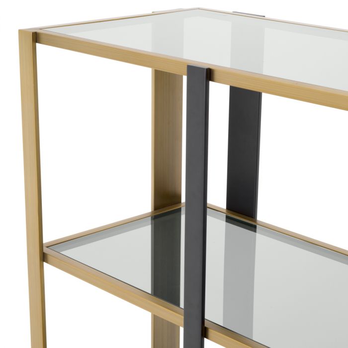 Cabinet Clio low brushed brass finish