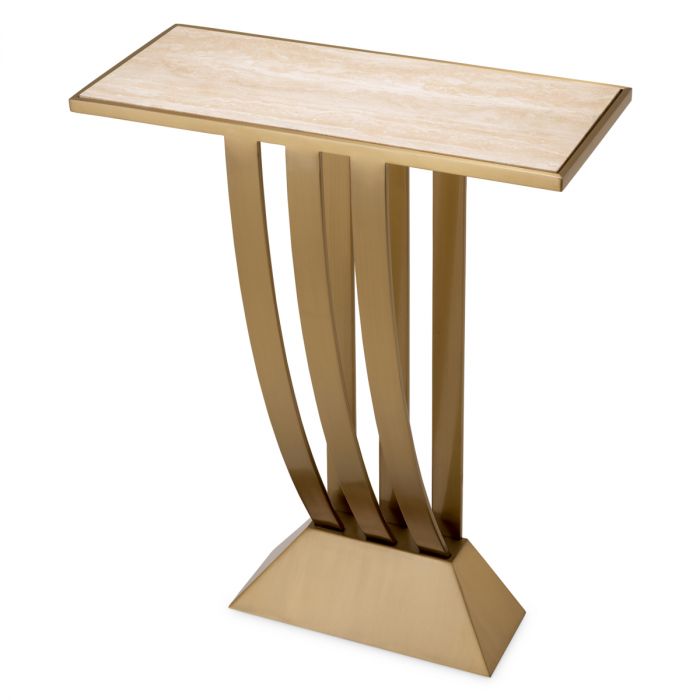 Console Table Beau Deco brushed brass finish