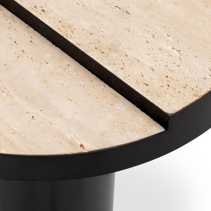 Side Table Excelsior bronze finish travertine