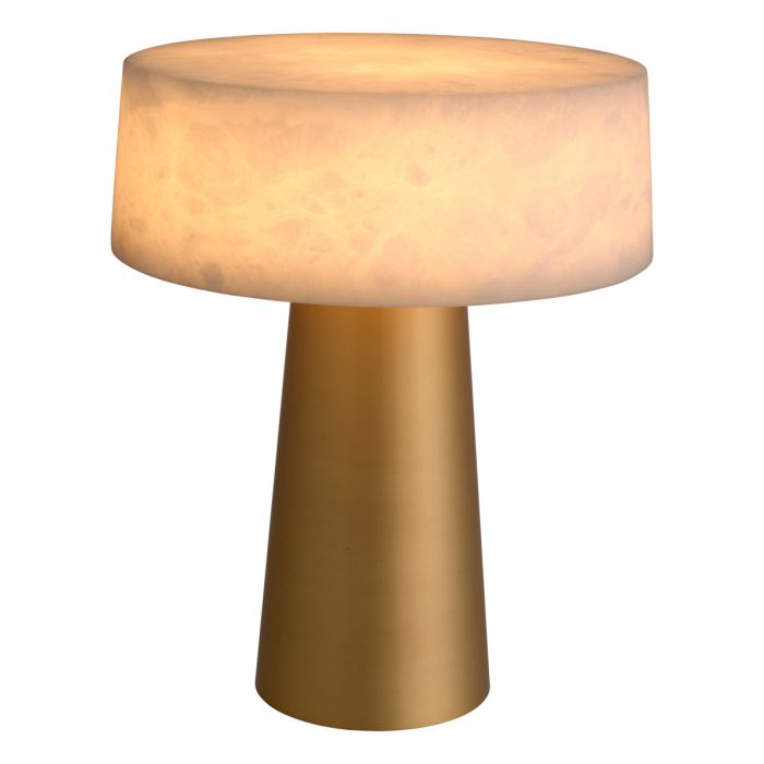 Table Lamp Cinco antique brass finish alabaster