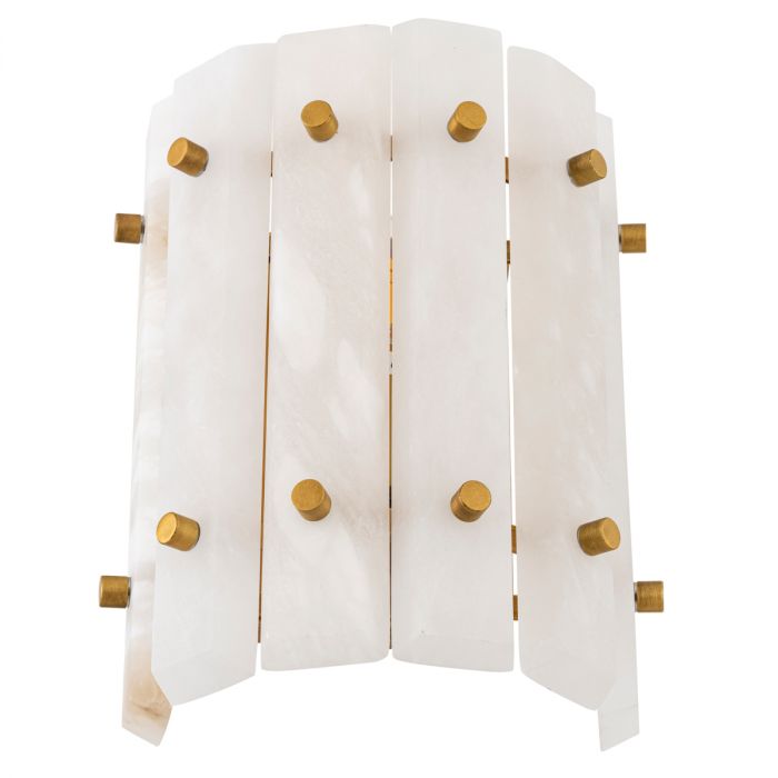 Wall Lamp Blason Single antique brass finish alabaster