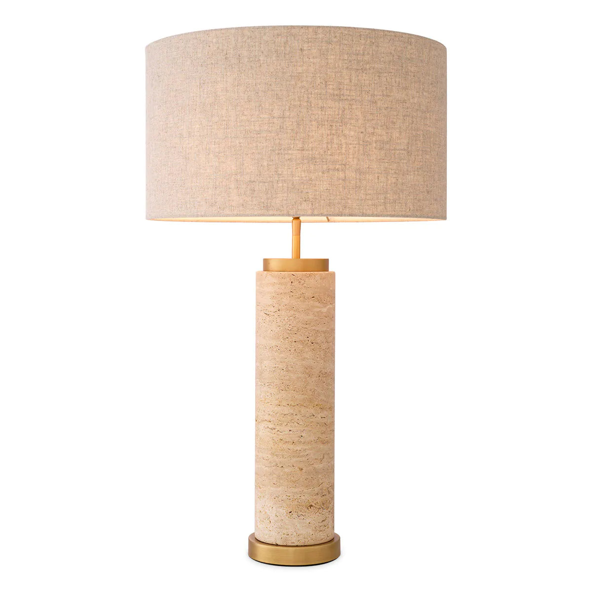 Travertine Drum Table Lamp Lxry