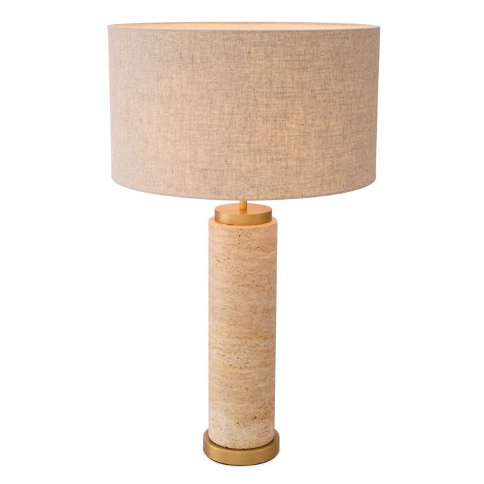 Table Lamp Lxry travertine incl shade