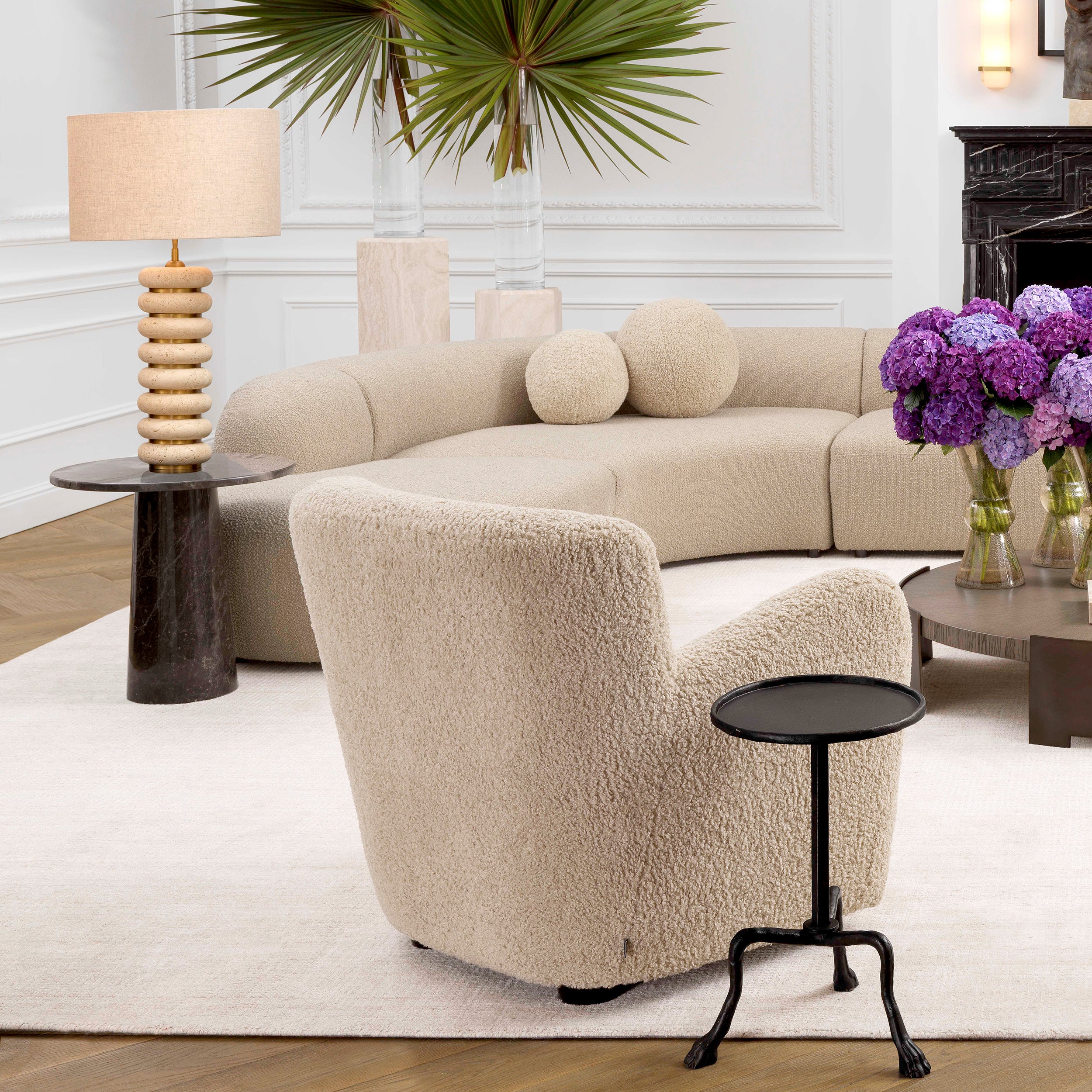 Sculptural Travertine Table Lamp Baron | Eichholtzmh.com