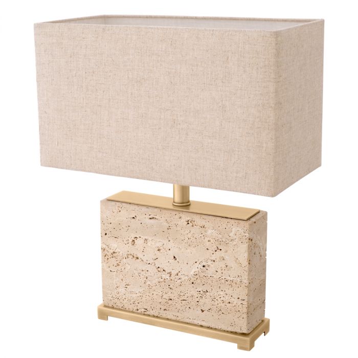 Table Lamp Newton S travertine incl shade