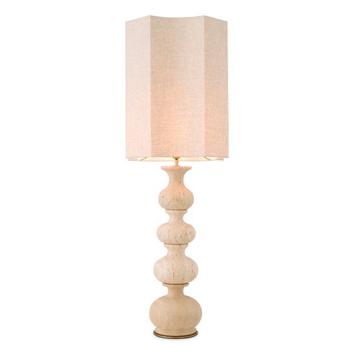 Table Lamp Mabel travertine incl shade