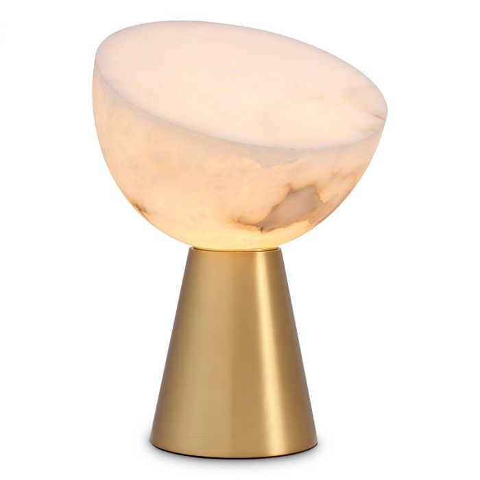 Table lamp Chamonix antique brass finish alabaster