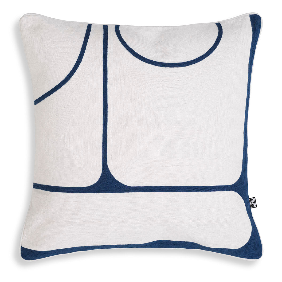 Square Geometric White Pattern Cushion Sabrosa | Eichholtzmh.com