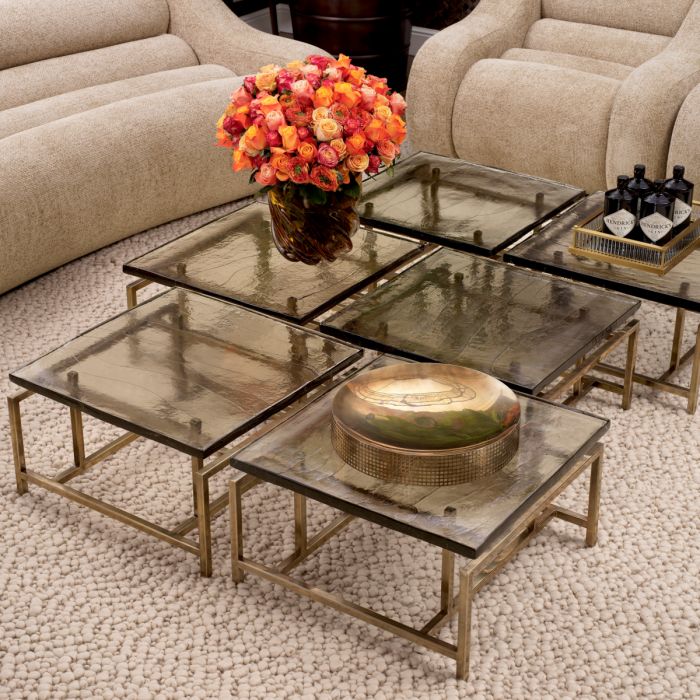 Coffee Table Schlumberg vintage brass finish