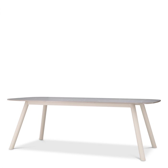 Outdoor Dining Table Nassau S light grey ceramic