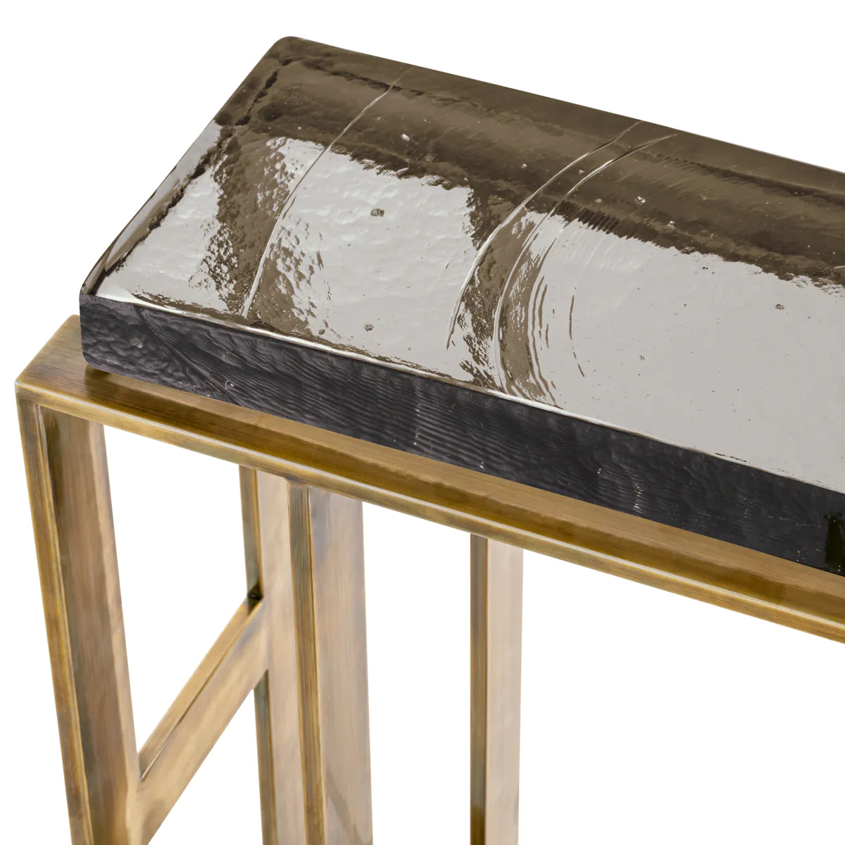 Vintage Brass C-Shaped Side Table Pierre