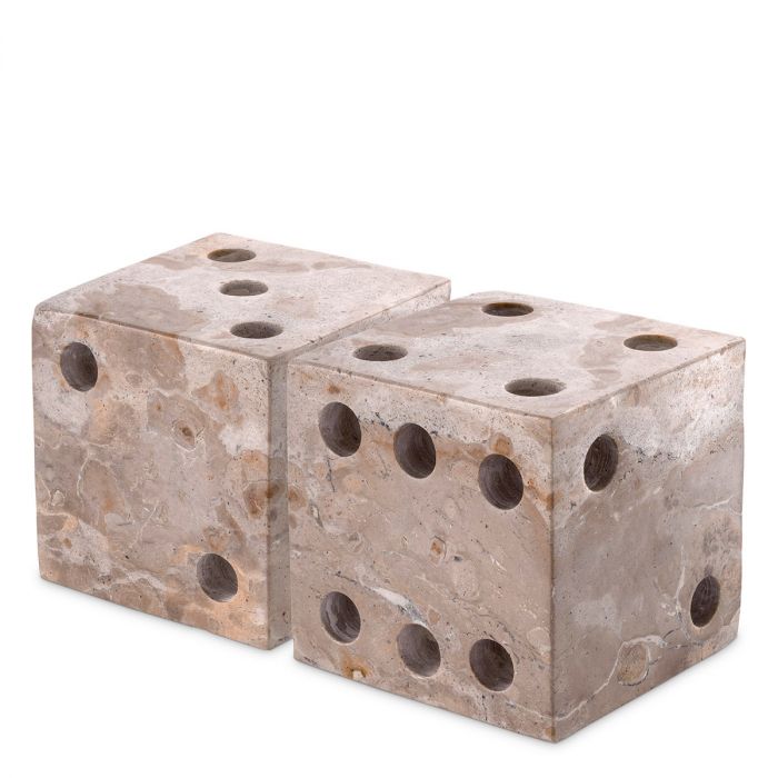 Desk Accessory Visa brown marble set of 2