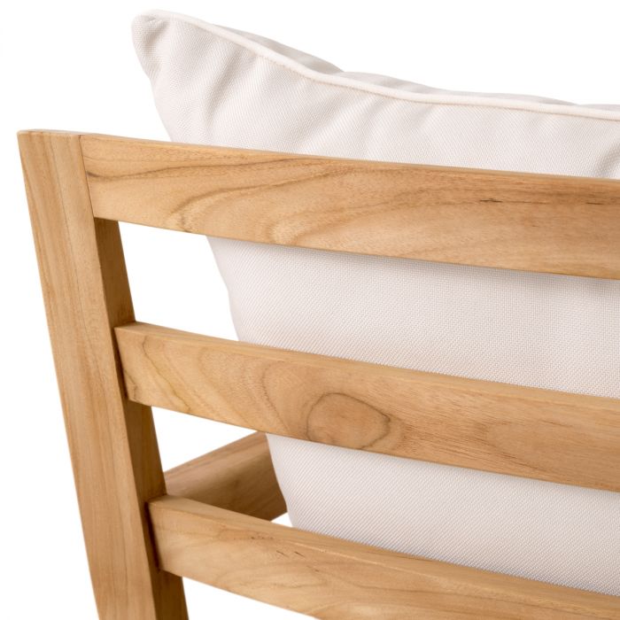 Outdoor Chair Hera natural teak flores off-white