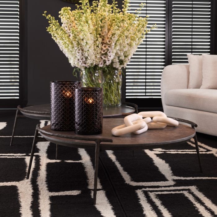 Coffee Table Arca grey marble bronze finish