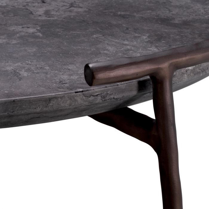 Coffee Table Arca grey marble bronze finish
