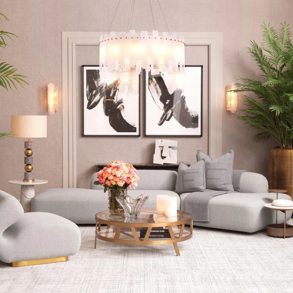 Alabaster Modern Chandelier Pizzorni | Eichholtzmh.com